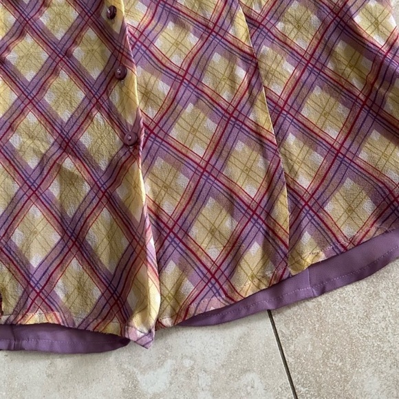 Vintage silk plaid blouse - Picture 2 of 6